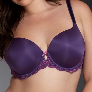 Torrid Purple Lace & Microfiber Sexy T-Shirt Bra 46C NWT